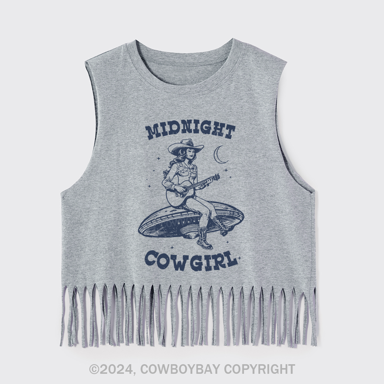 Midnight Cowgirl Fringe Tank