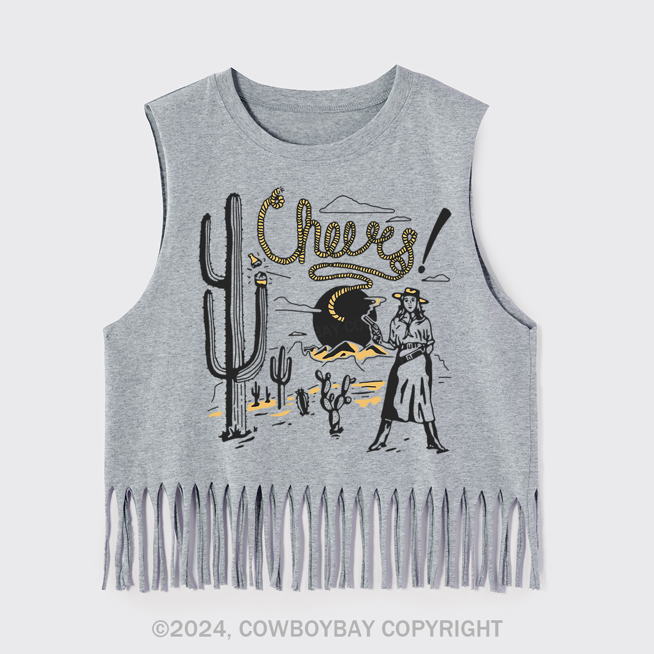 Cheers Cowgirls Fringe Tank