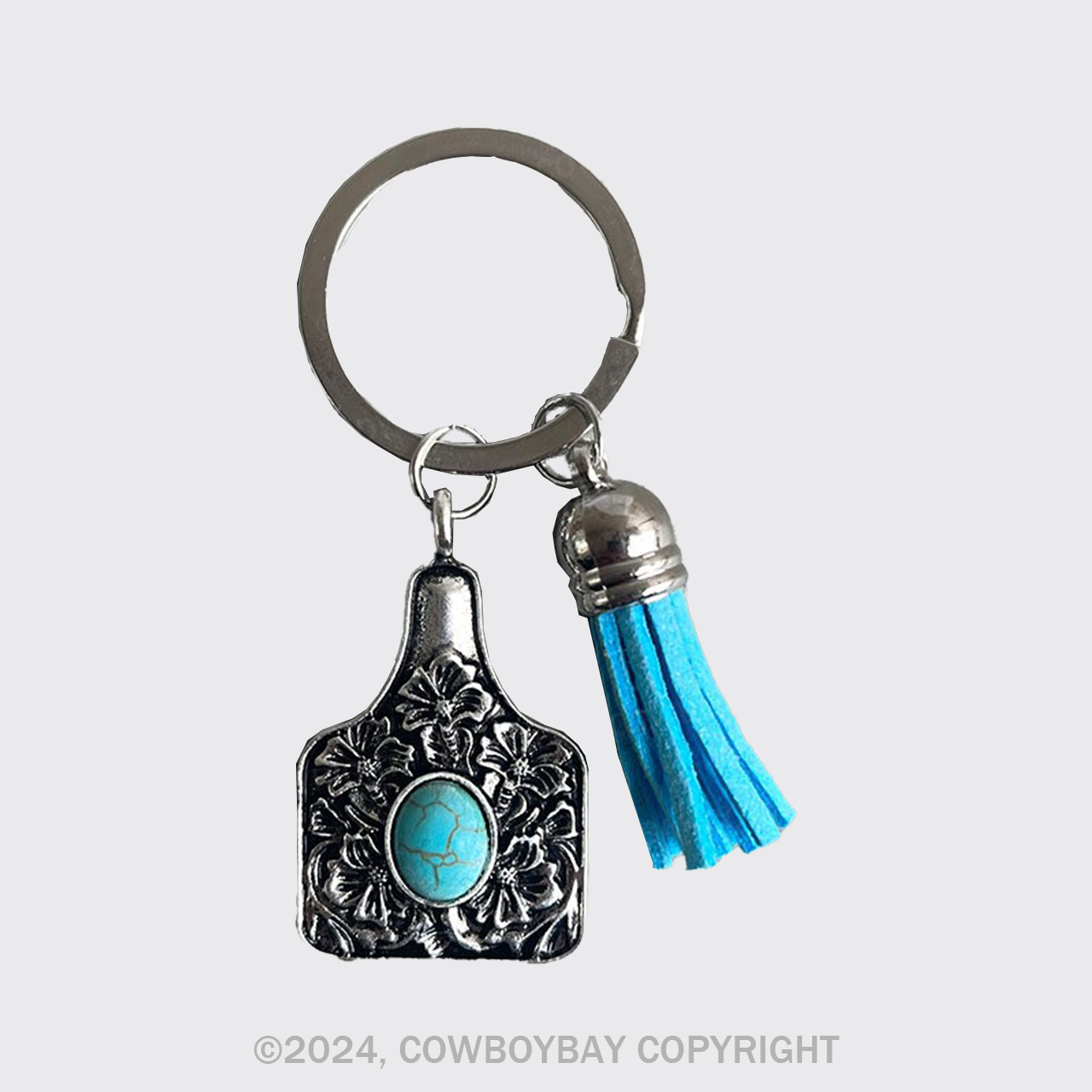 Western Cow Tag Keychain