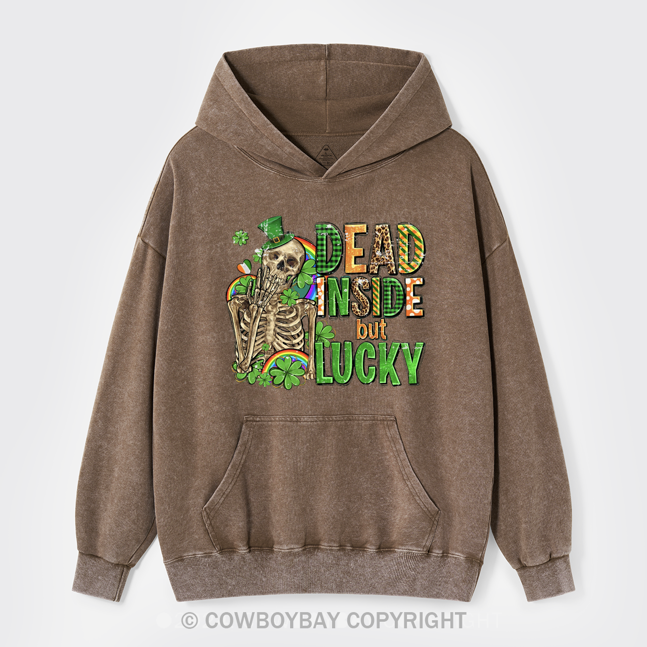Dead Inside But Feeling Lucky Garment-Dye Hoodies