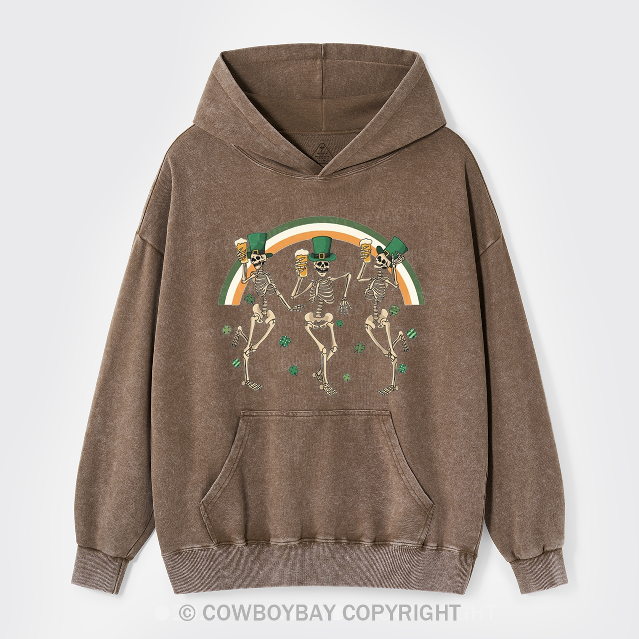 St. Patrick's Skeleton Garment-Dye Hoodies