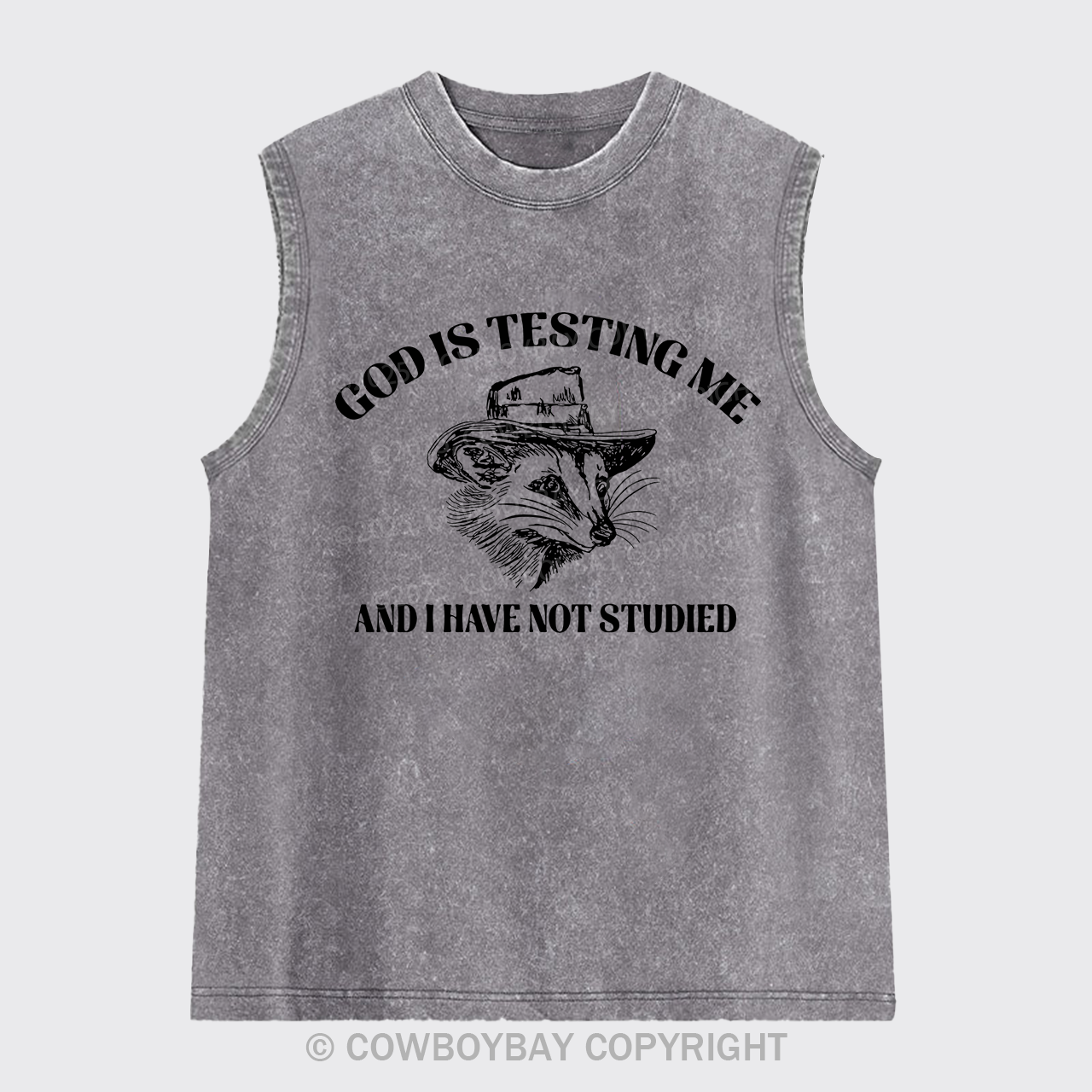 God Is Testing Me Funny Washed Tanks