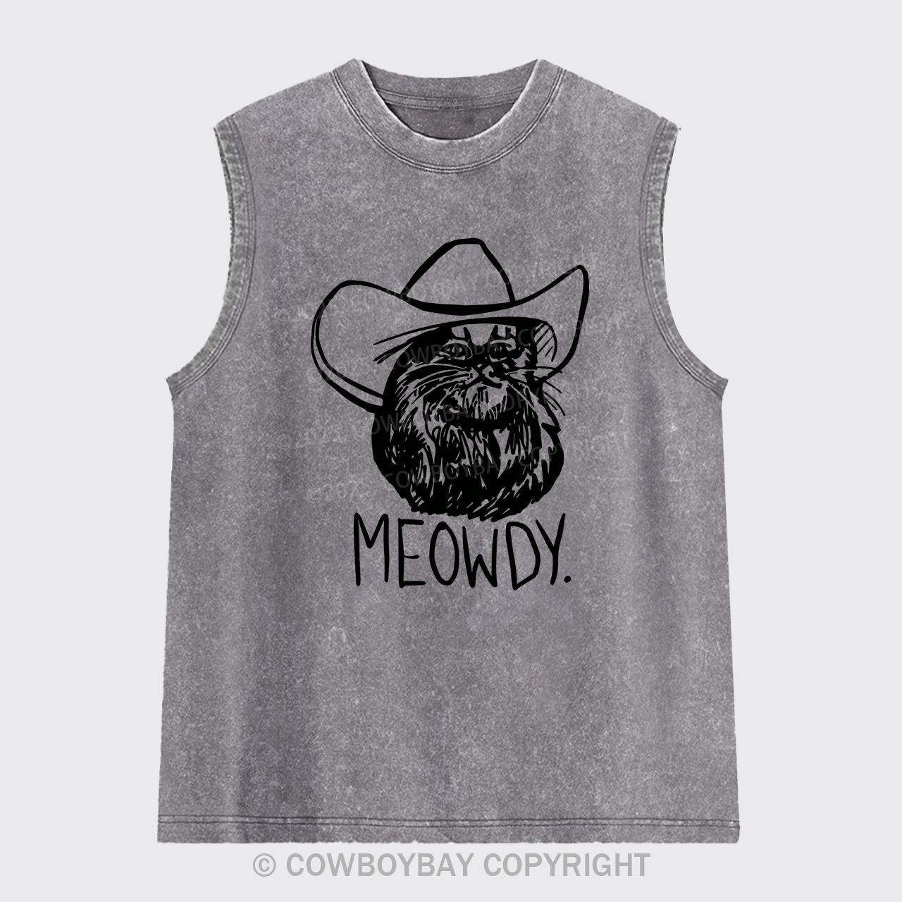 Meowdy Texas Cat Washed Tanks