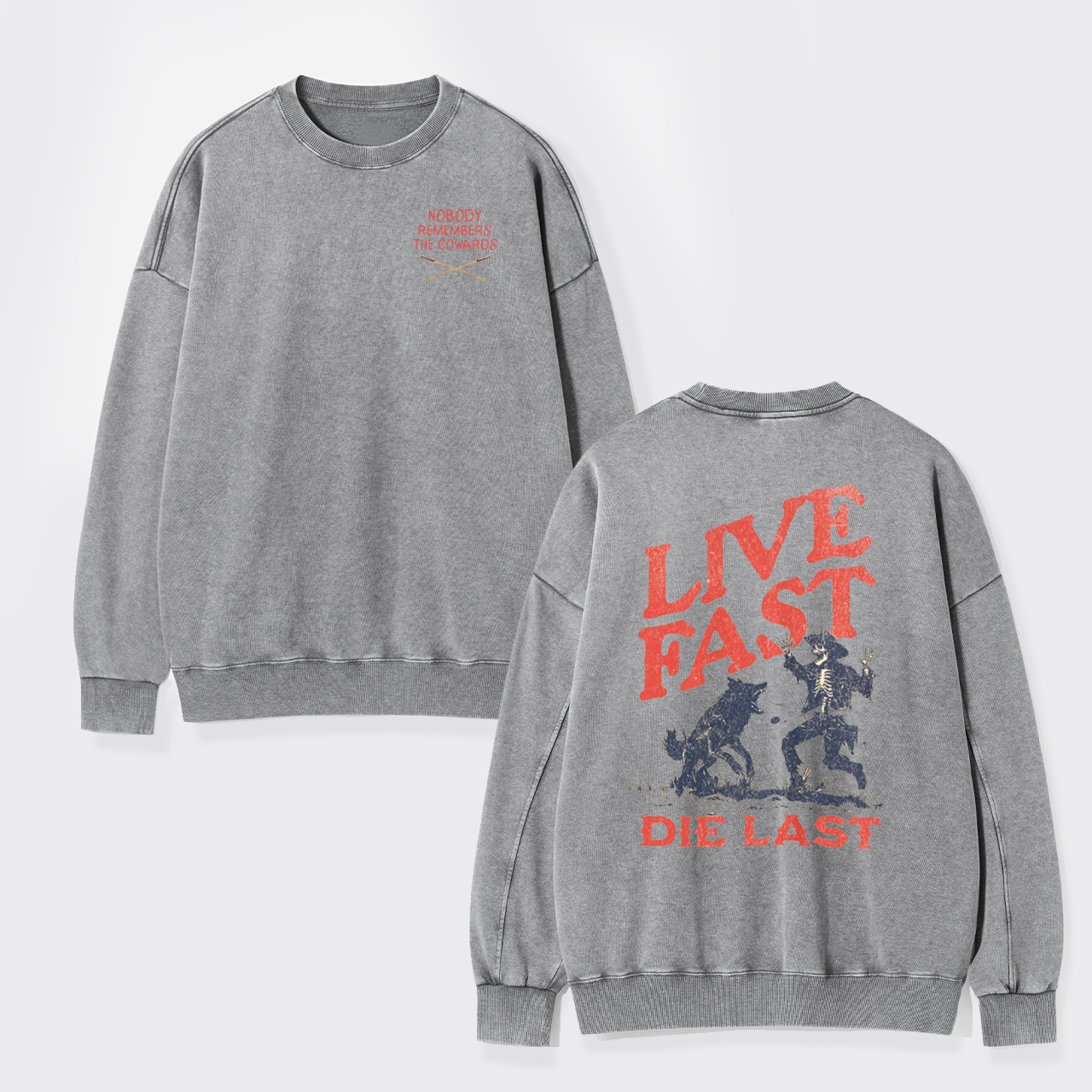 Live Fast Die Last Decoy Washed Sweatshirts
