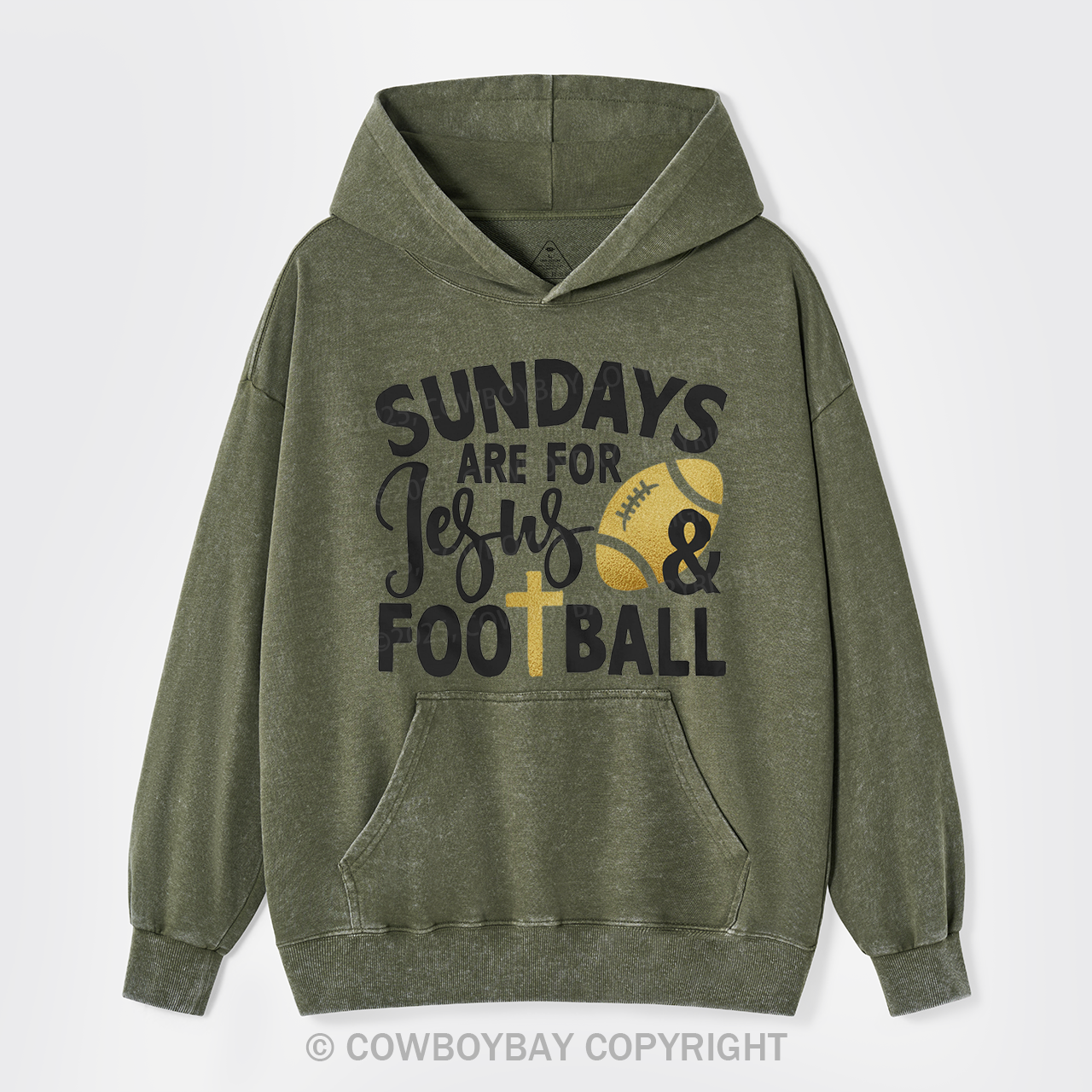Sundays Are For Jesus & Football Garment-Dye Hoodies