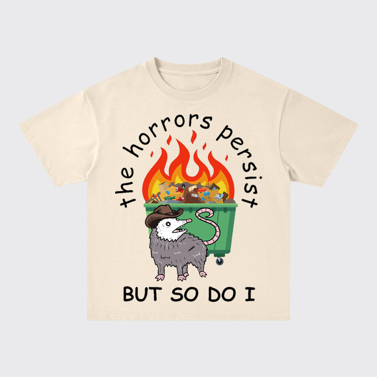 Persistent Opossum in Front of Dumpster Oversize T-Shirts