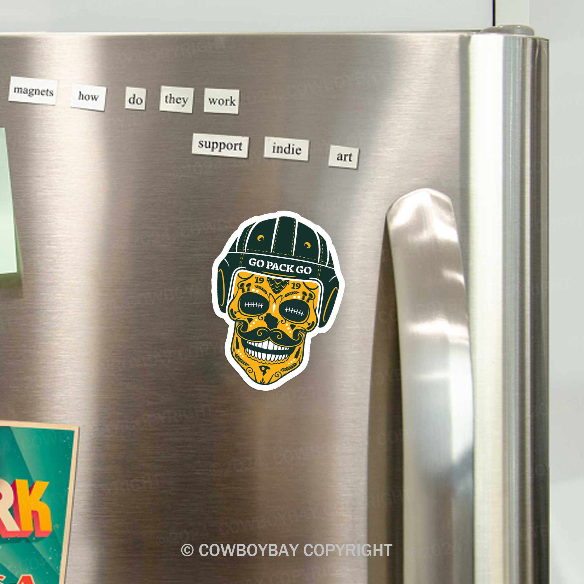 Skull Cheese Head Fridge Magnet