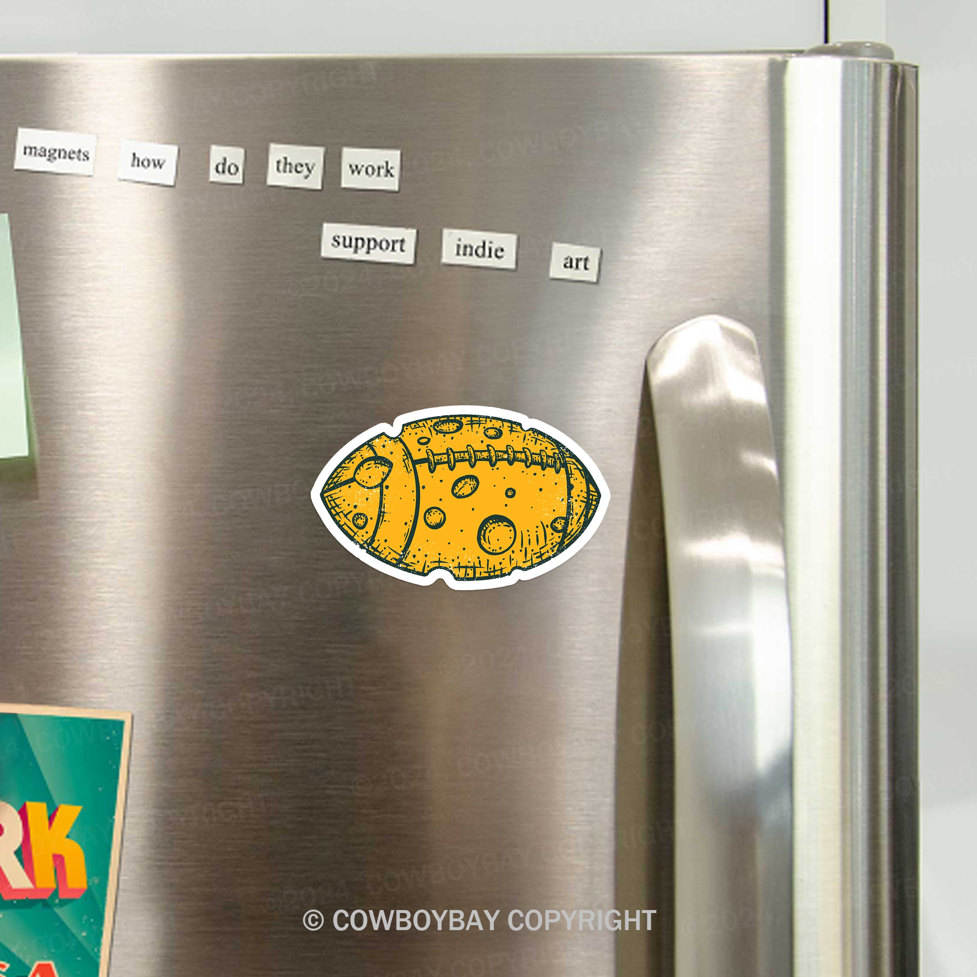 Green Bay Cheese Football Fan Fridge Magnet