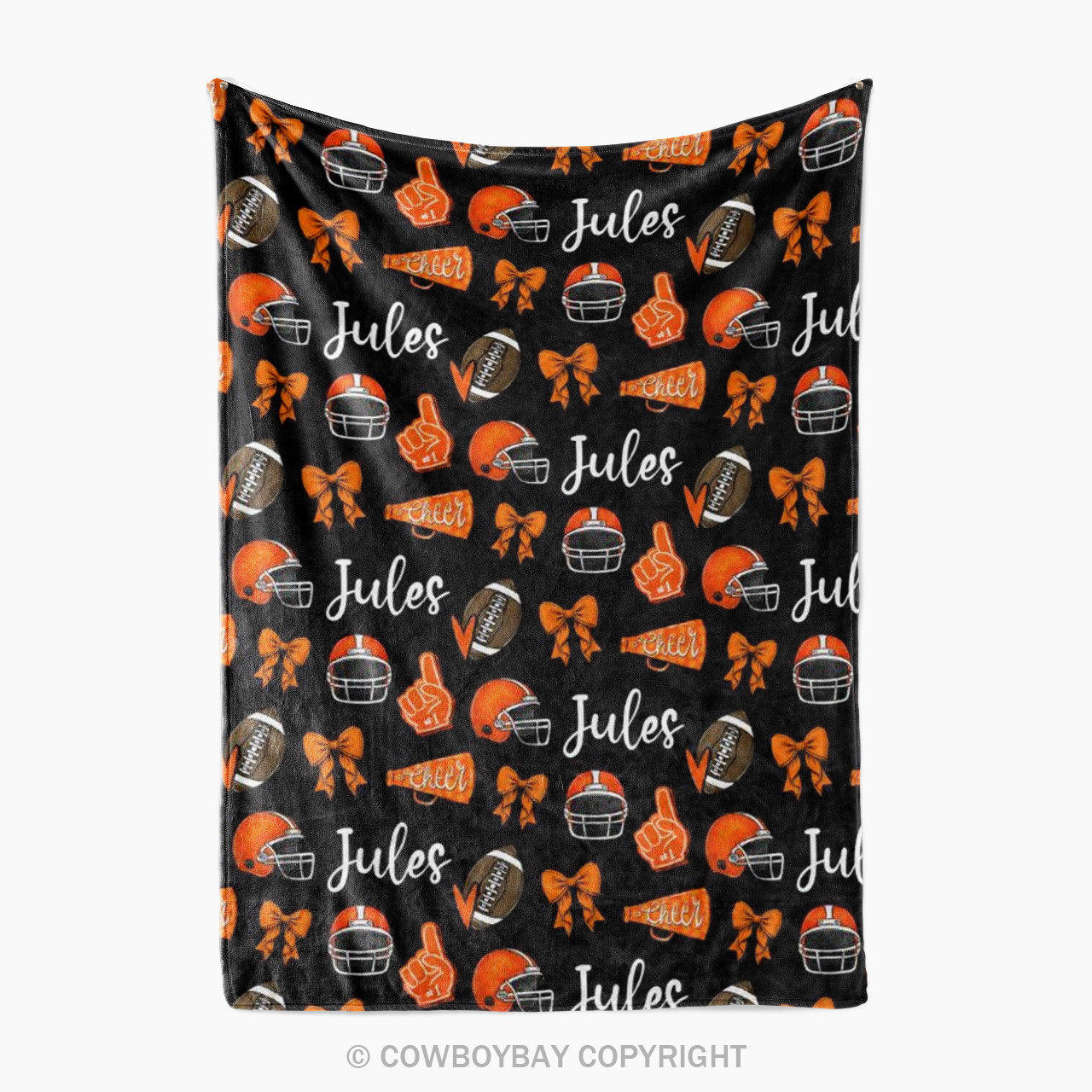 Custom Football Bow Blanket