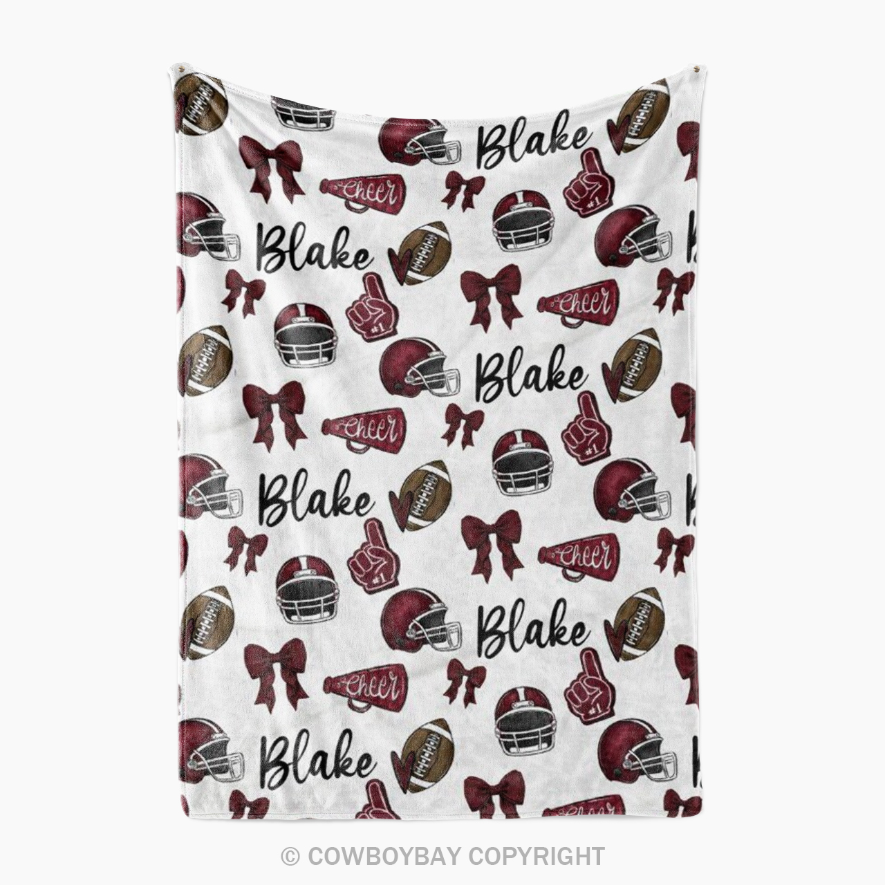 Custom Football Bow Blanket