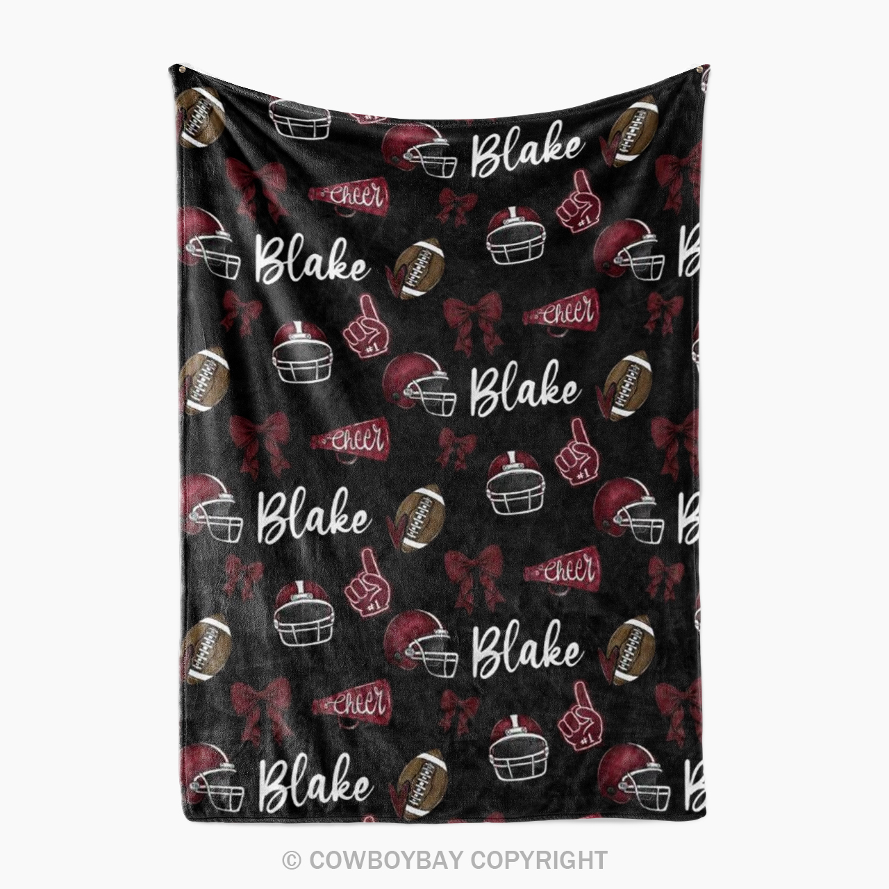 Custom Football Bow Blanket