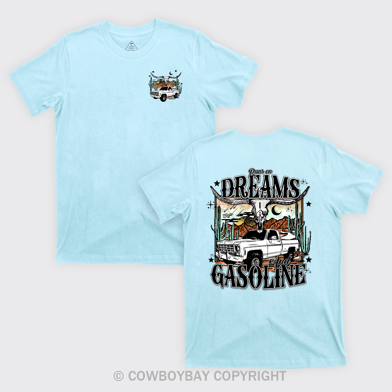 Runs on Dreams and Gasoline Country Cowboy T-Shirts