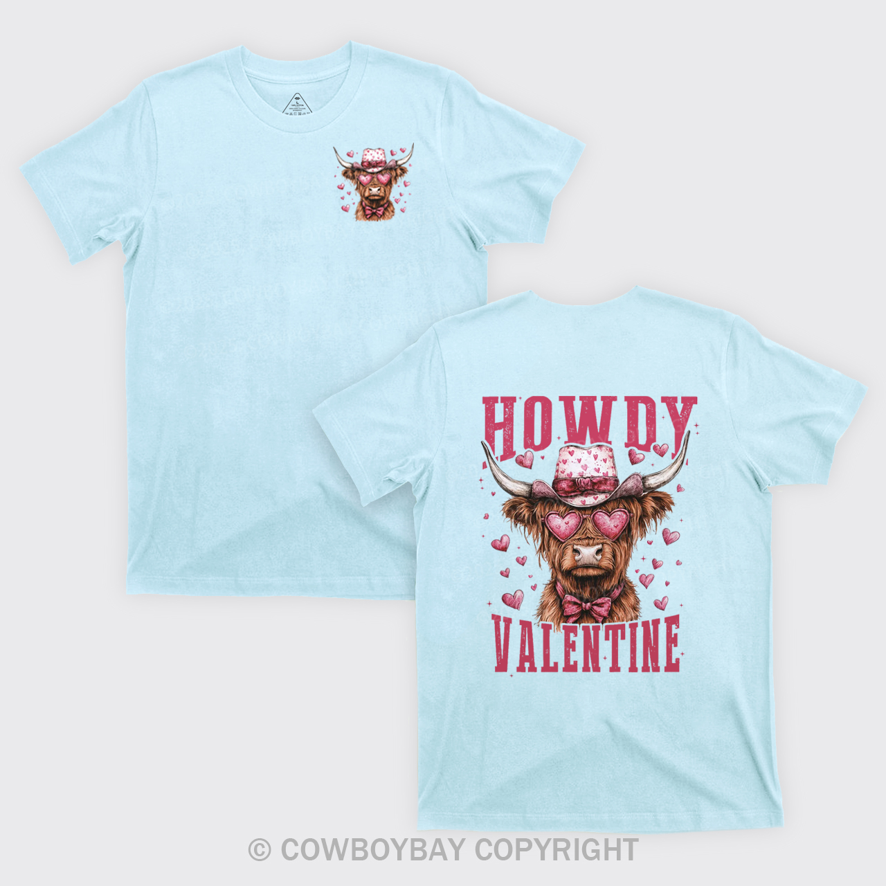Valentine Highland Cow T-Shirts