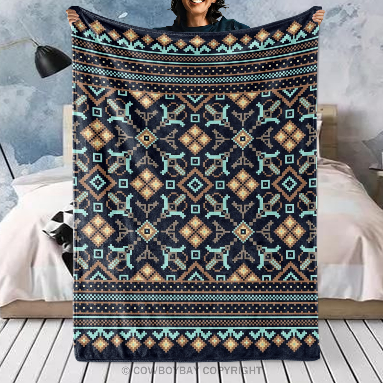 Aztec Pattern Design Blanket_4