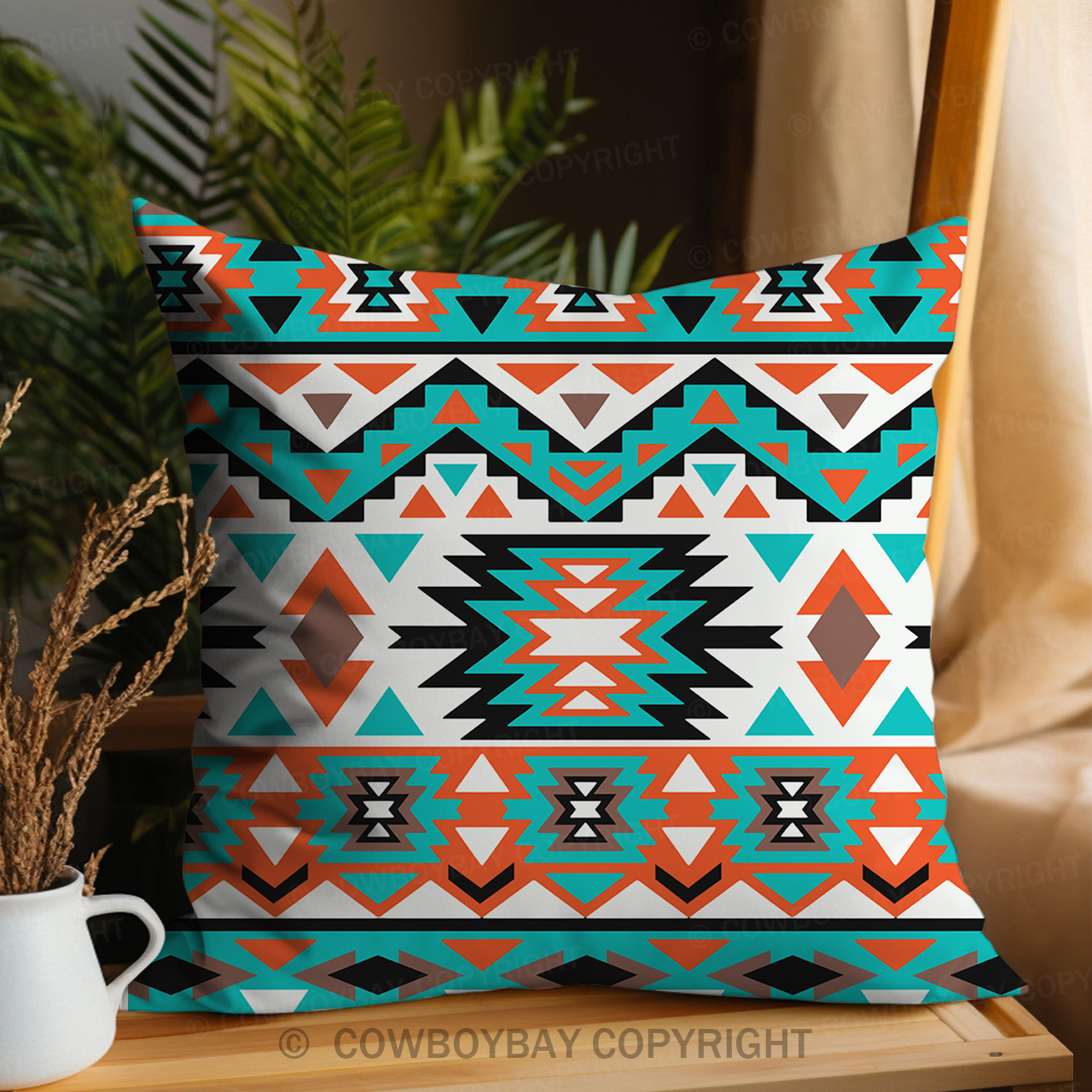 Aztec Pattern Design Pillow Cover_4