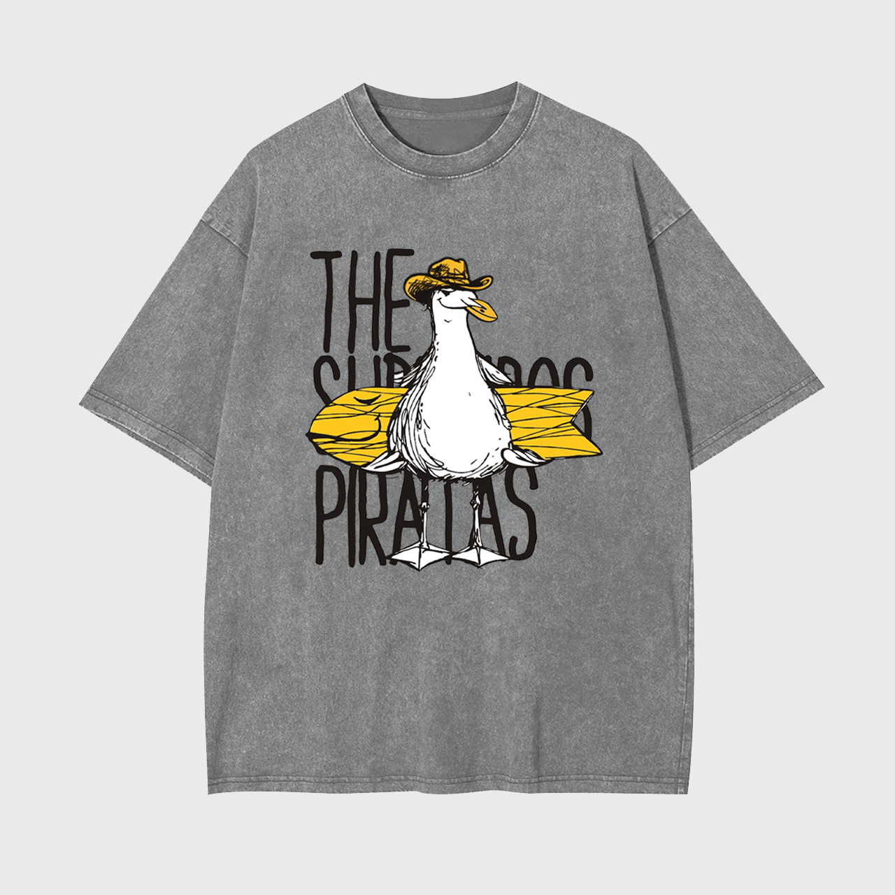 Seagull Pirate Meets Cowboy Garment-dye Tees