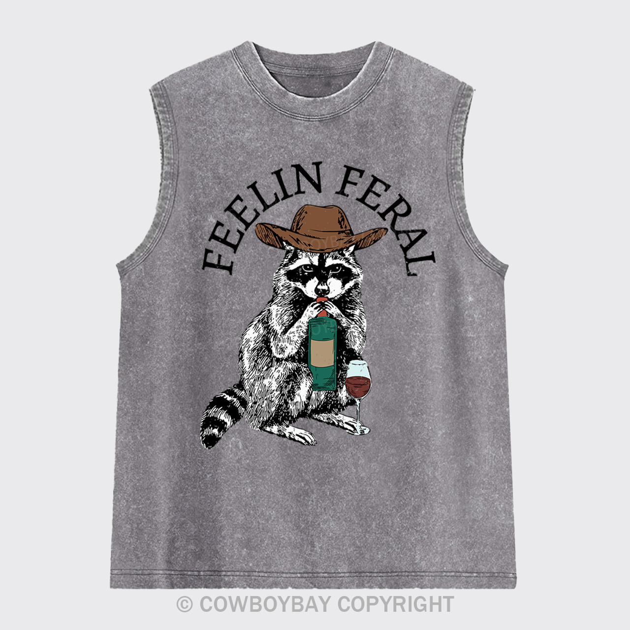 Funny Raccoon Washed Tanks