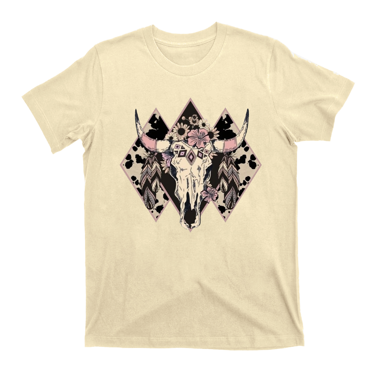 Aztec Western Bull Skull Cowboys  T-Shirts