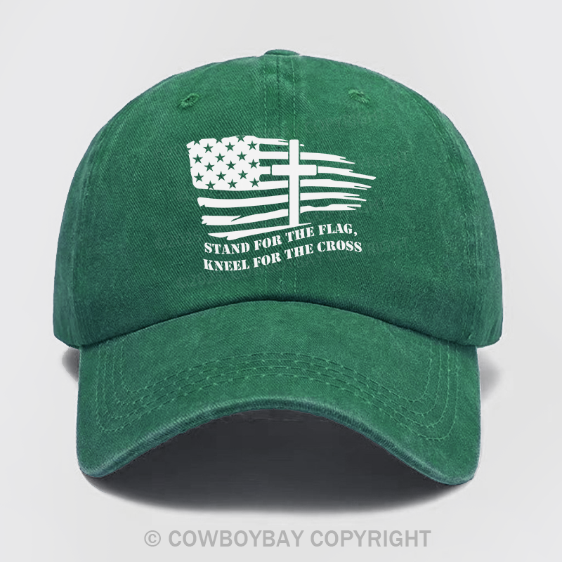 American Flag With Cross Wash Hat