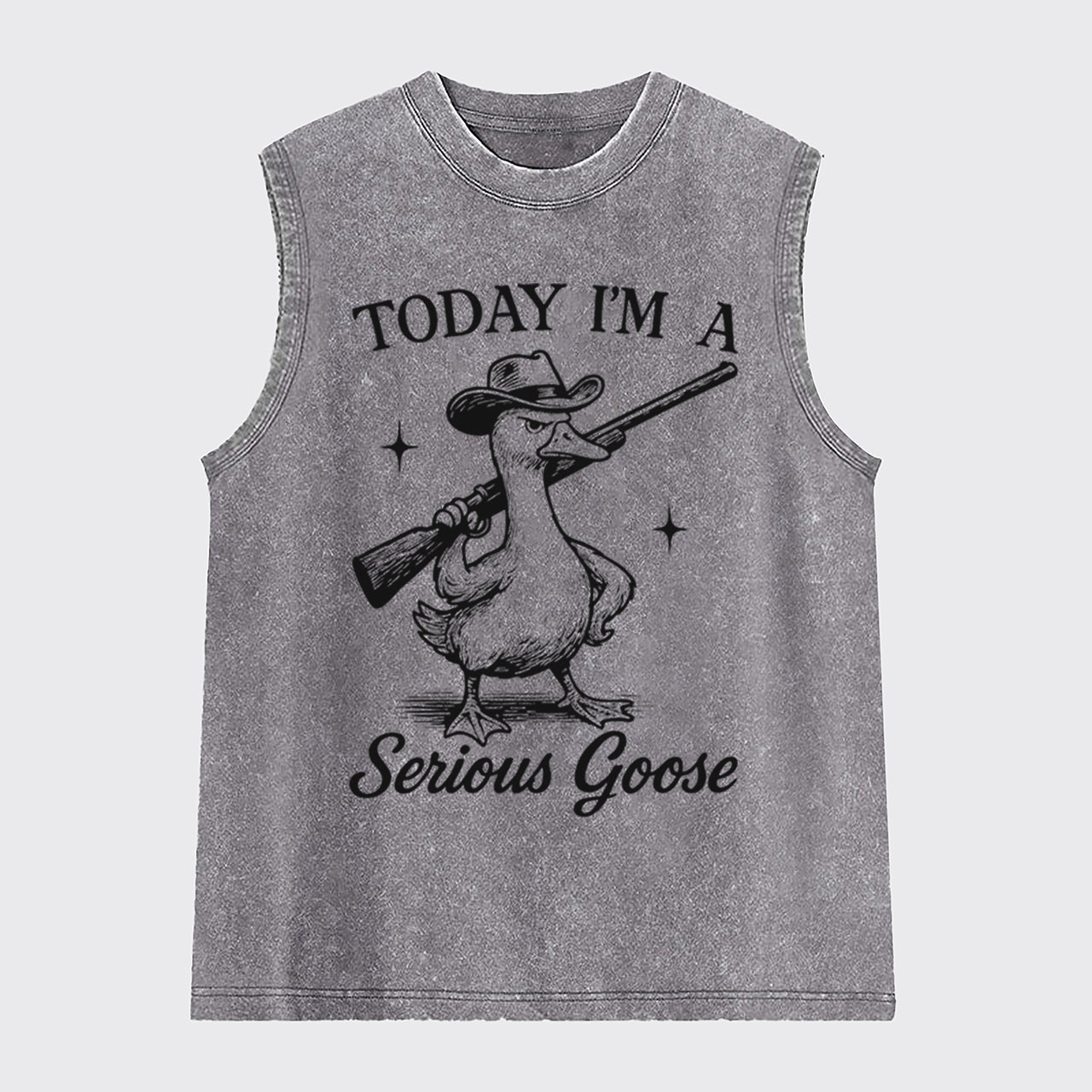 Retro Silly Goose-Today I'm A Serious Goose Washed Tanks