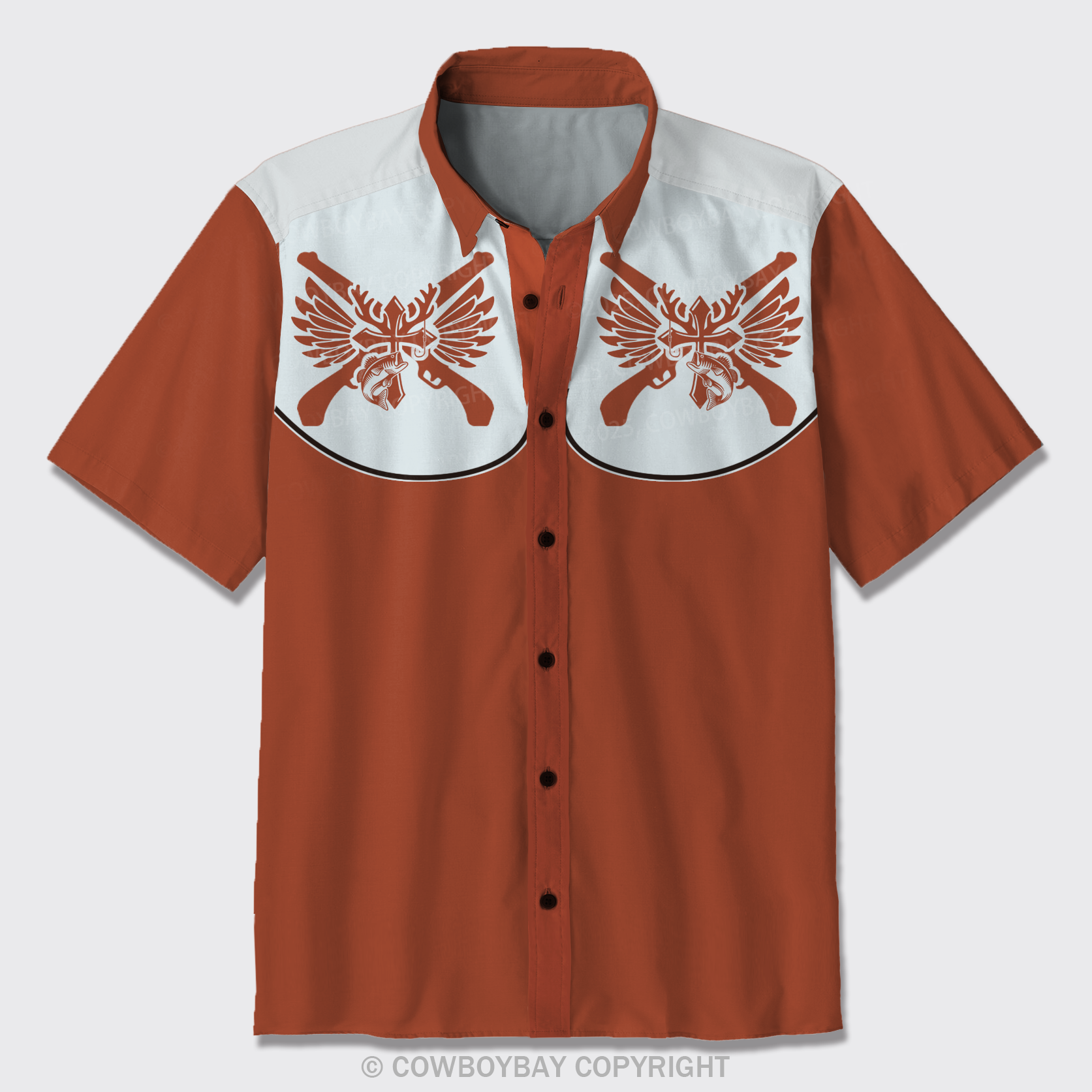 Guns And Crosses Button Up Shirts