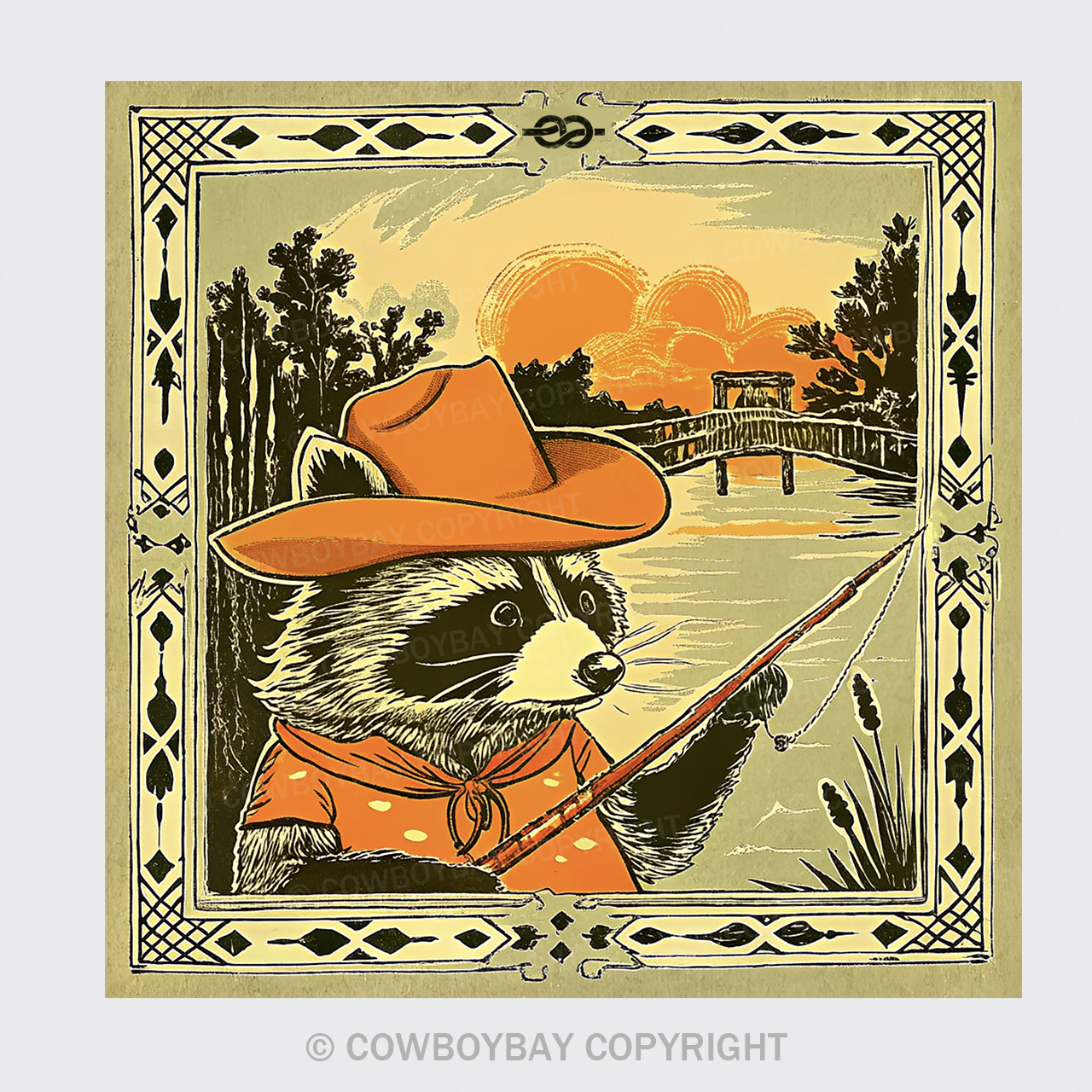Western Raccoon Cotton Bandana