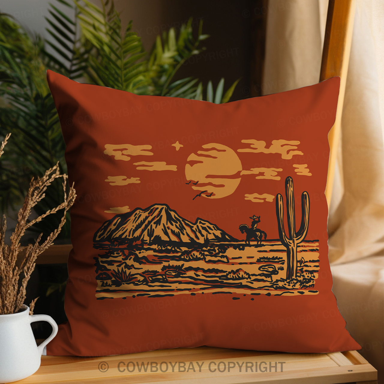 Wild West Pillow Cover_Red