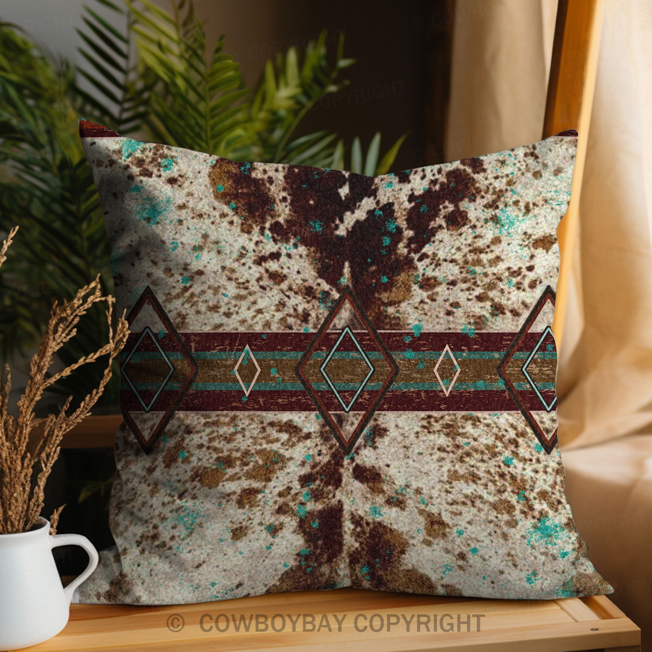 Western Cowhide Print Pillow Cover