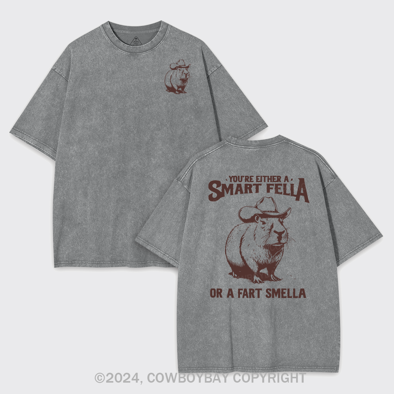 Retro Smart Fella Capybara 90s Garment-dye Tees