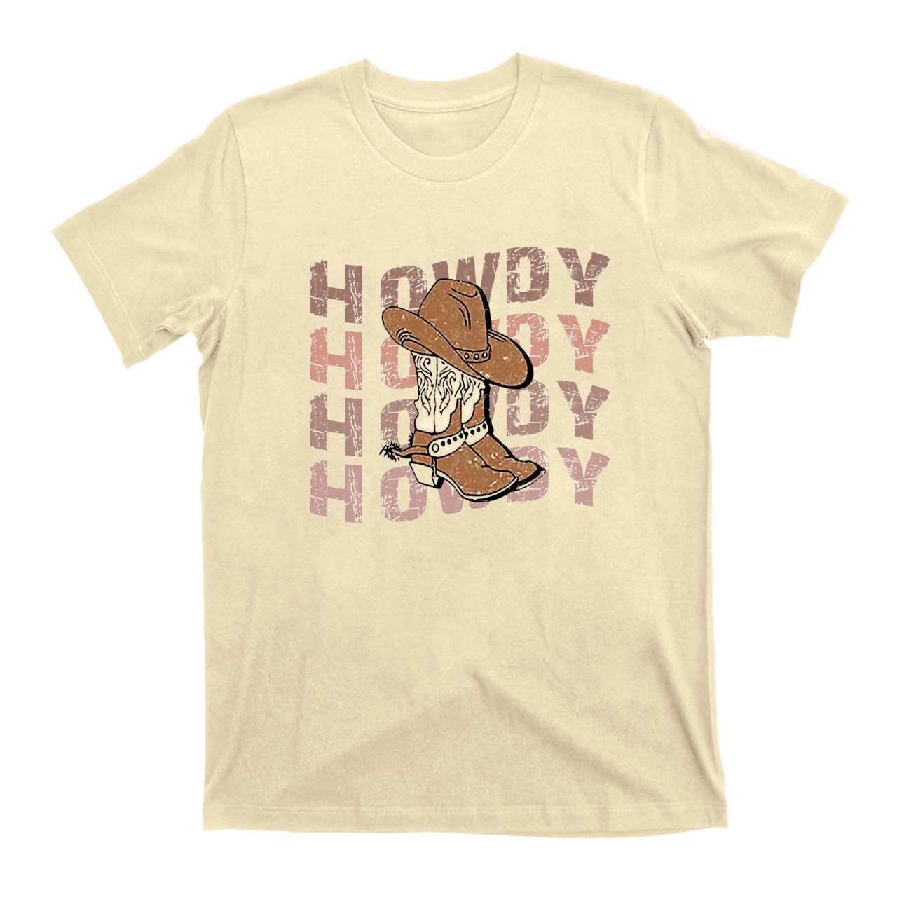 Howdy Boots Cowboy Hat Distressed Vintage T-Shirts