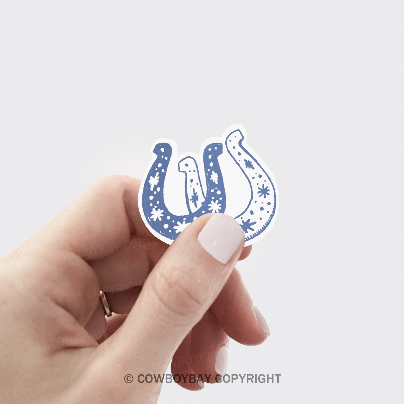 Blue Lucky Horseshoes Sticker
