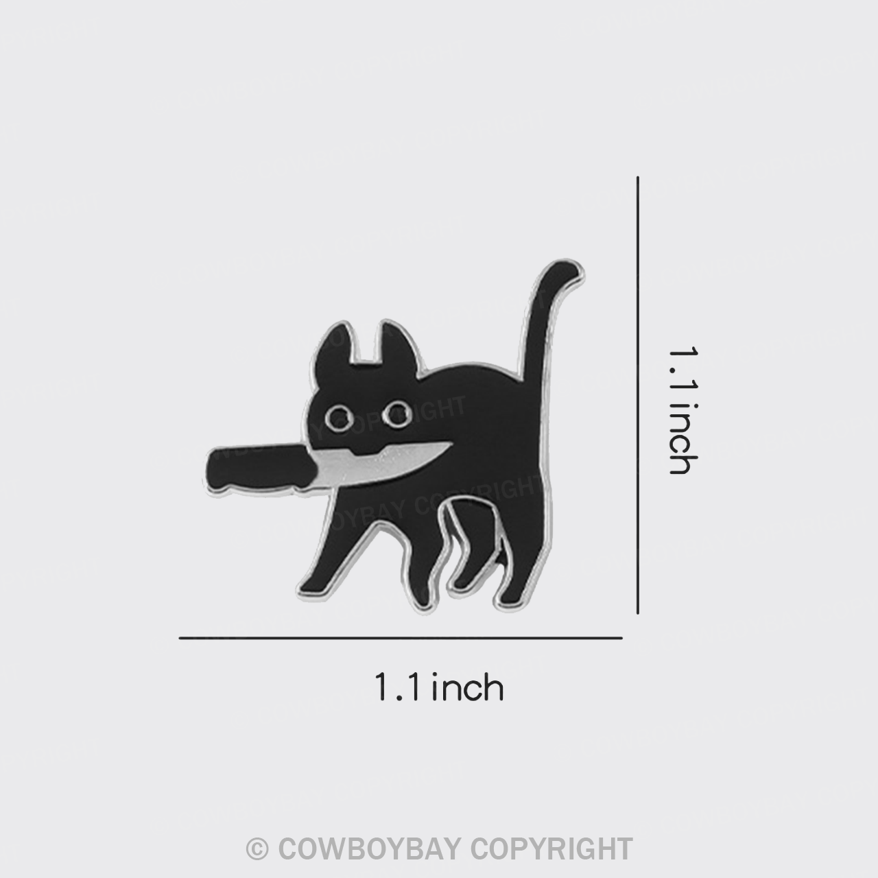 Knife Cat_Cowboybay Pin