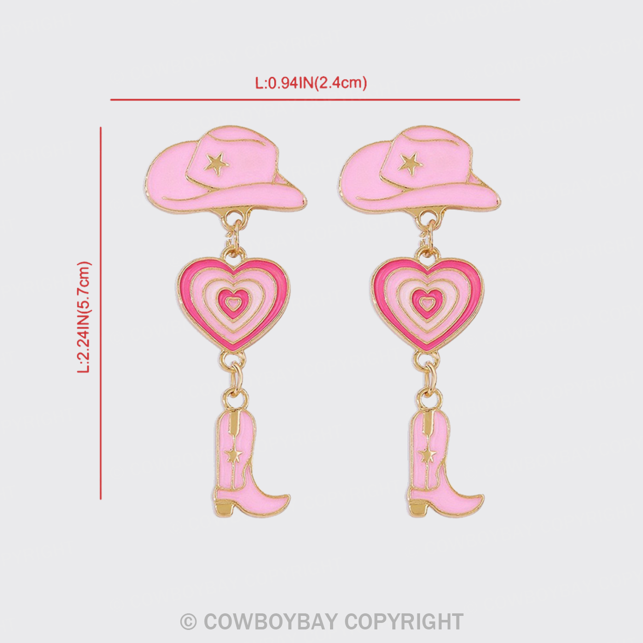 Pink And Gold Nashville Inspired Earrings