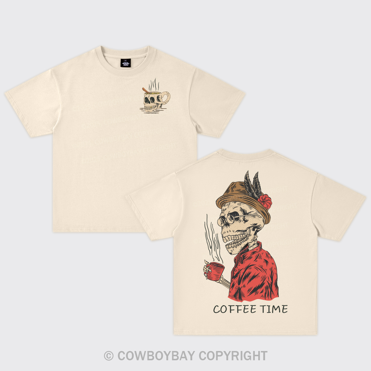 Cowboy Coffee Time Oversize T-Shirts