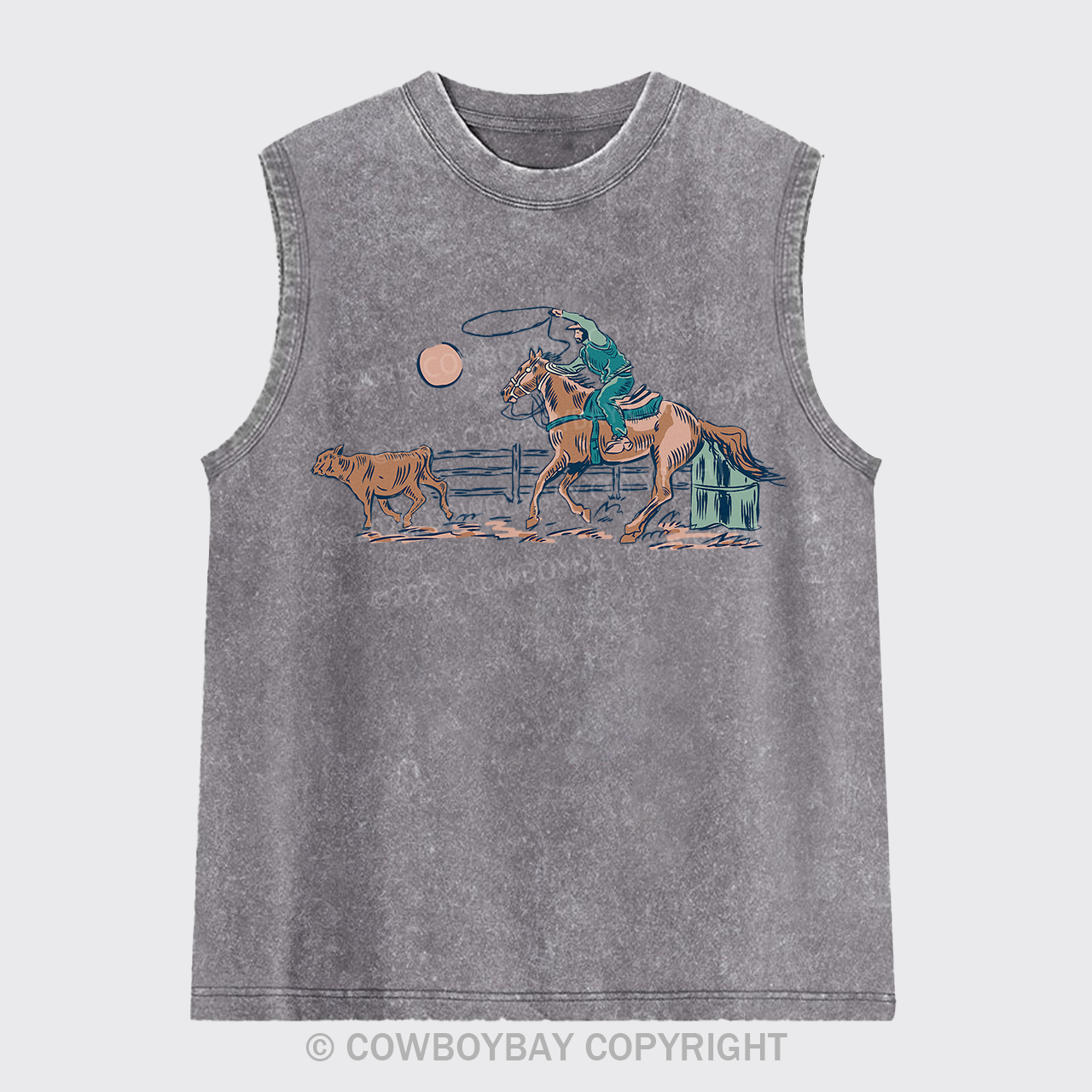 Western Cowboy Rodeo Washed Tanks