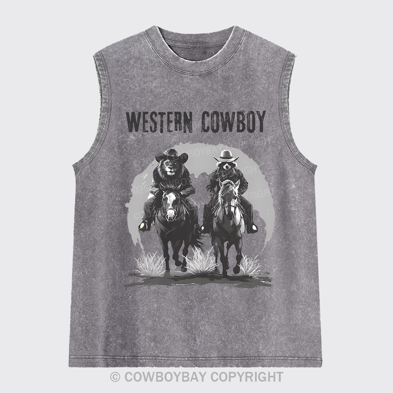 Accoon And Lion Cowboy Washed Tanks