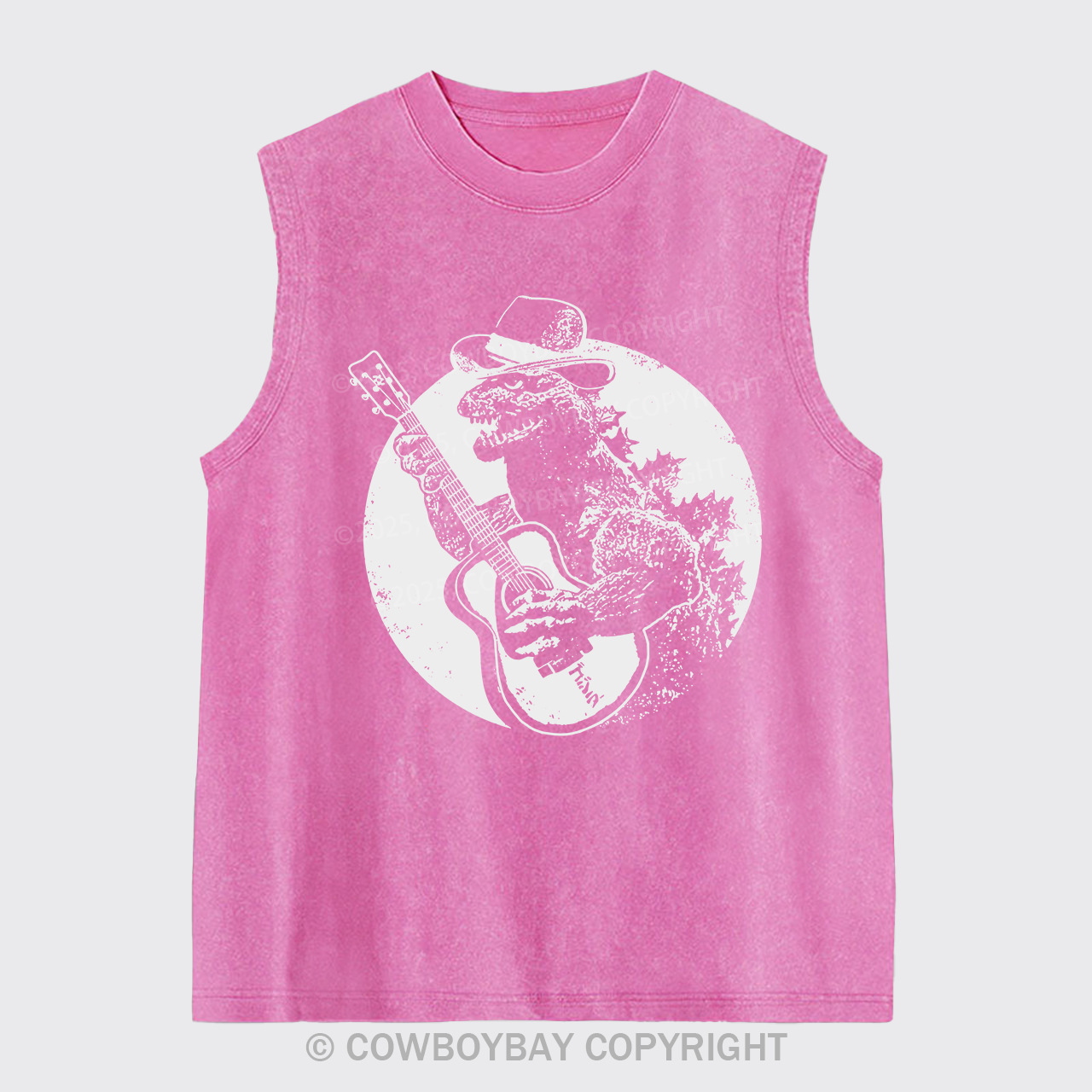 Dinosaur Playing Guitar Washed Tanks