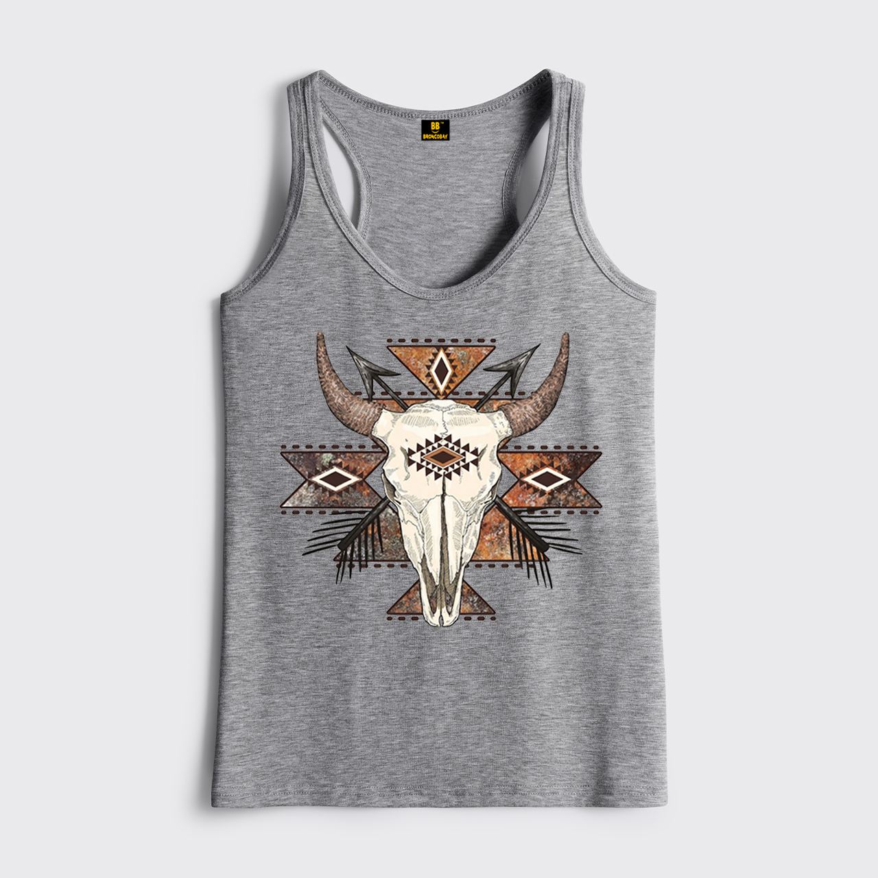 Rustic Aztec Cow Skull Classic Tanks