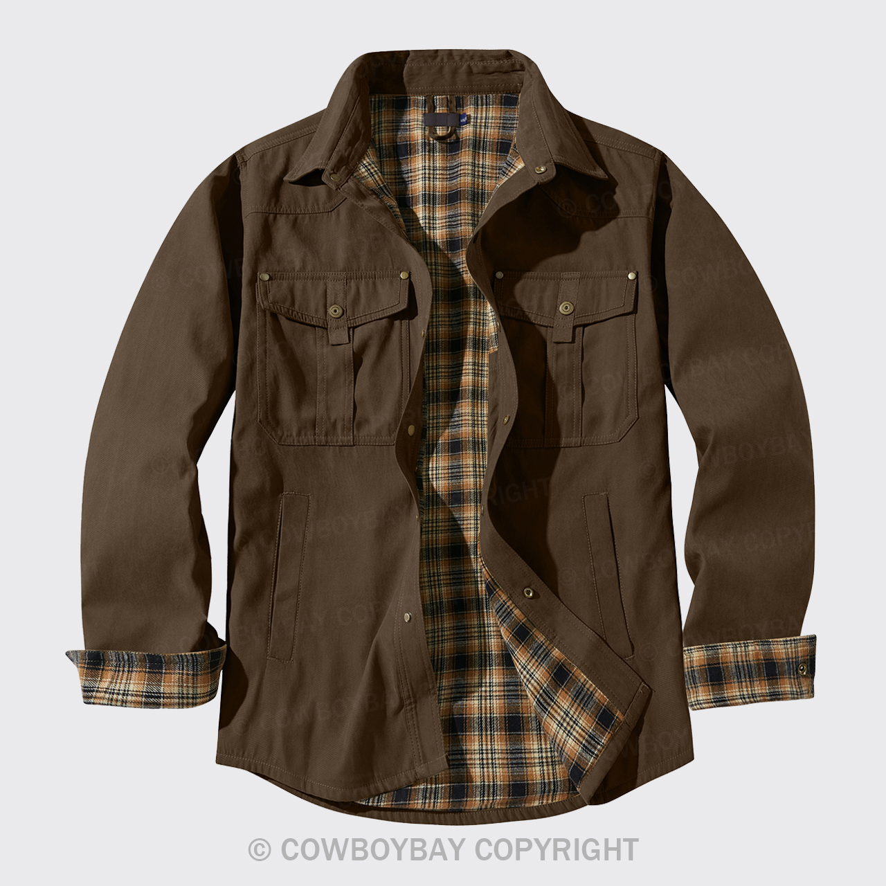 Western Solid Brown Color Outdoor Jacket