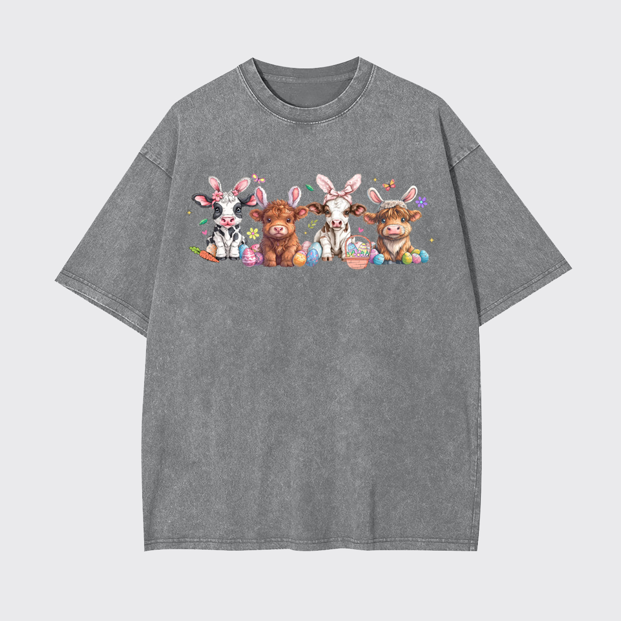 Easter Day Cow Garment-dye Tees