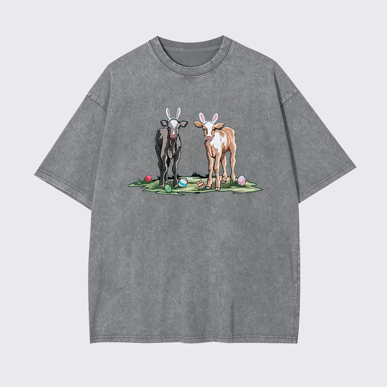 Easter Cute Cow Garment-dye Tees