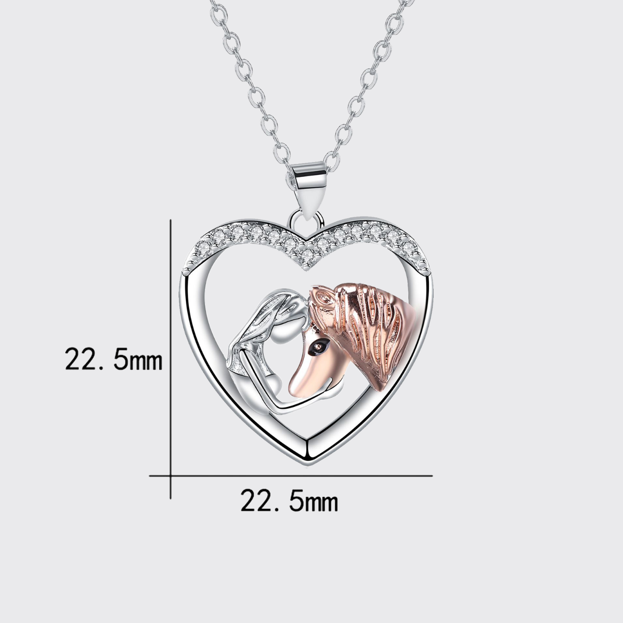 Horse And Girl Heart Necklace