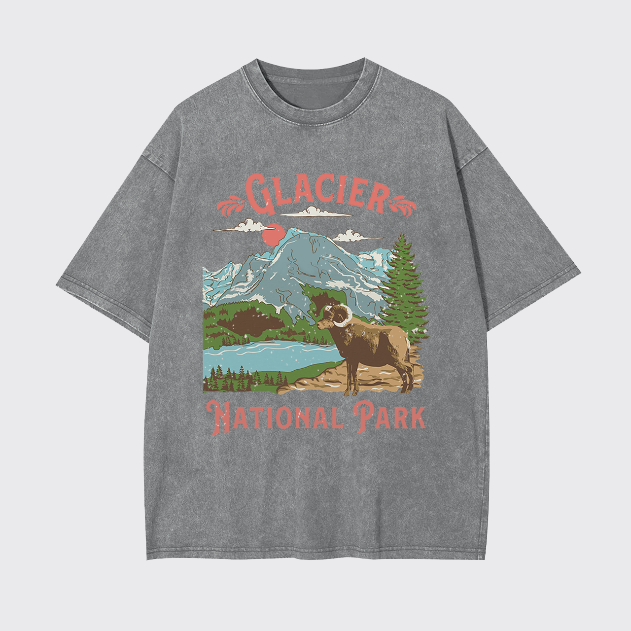 Glacier National Hiking Garment-dye Tees