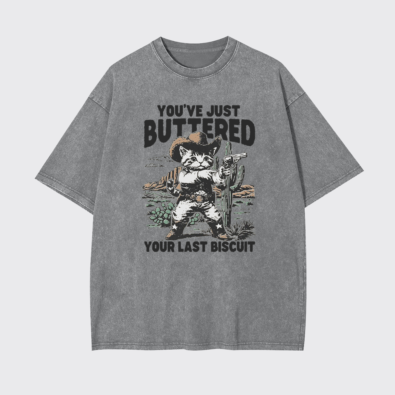 Funny Western Cat Garment-dye Tees