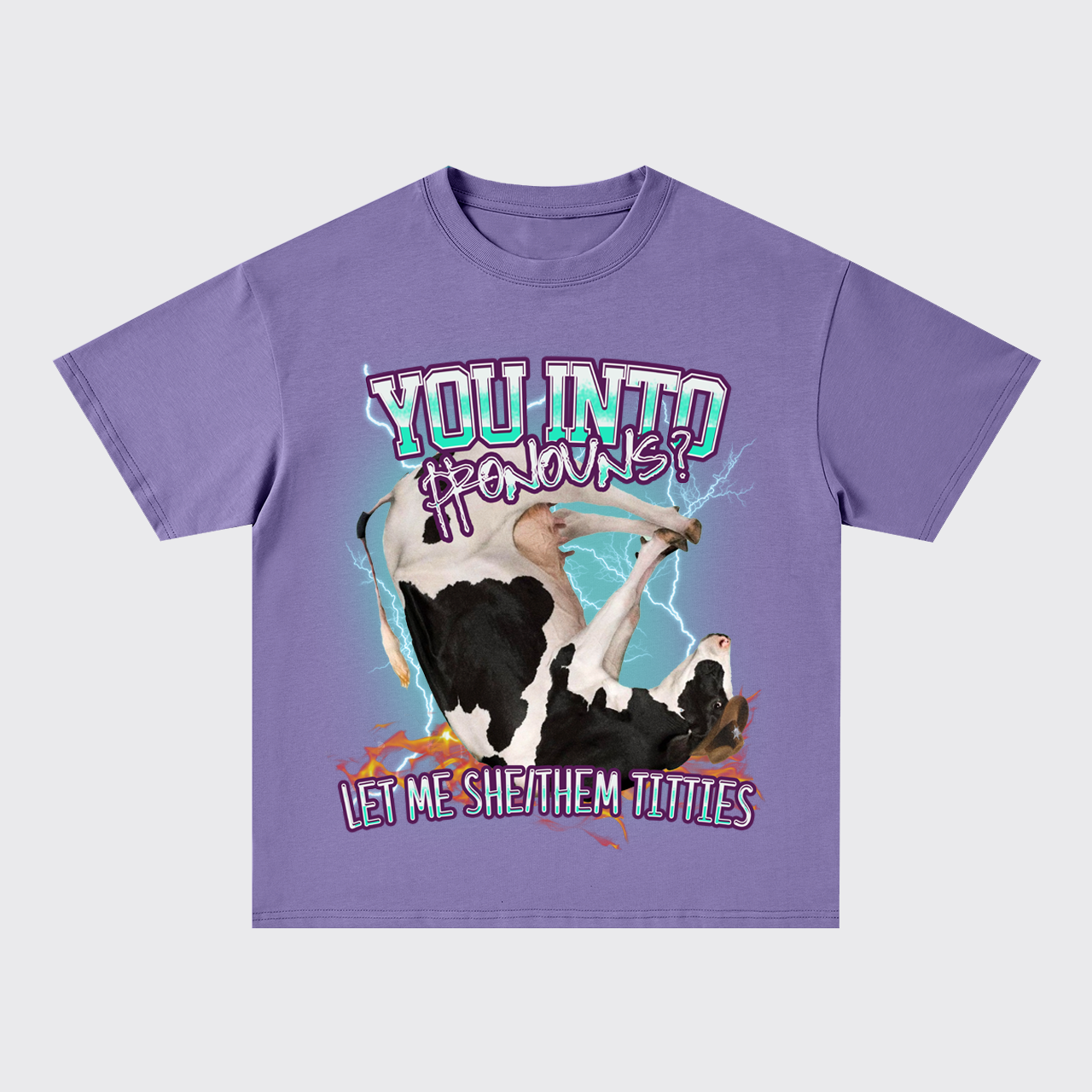 You Into Pronouns Let Me She/Them Titties Oversize T-Shirts