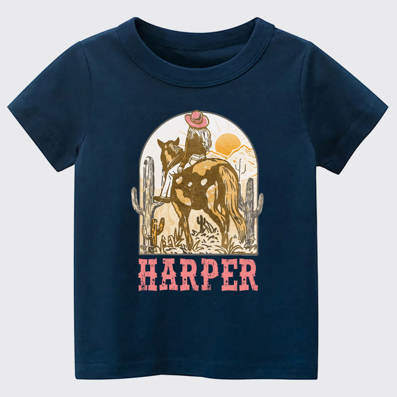 Personalized Pink Cowgirl Kids T-shirt