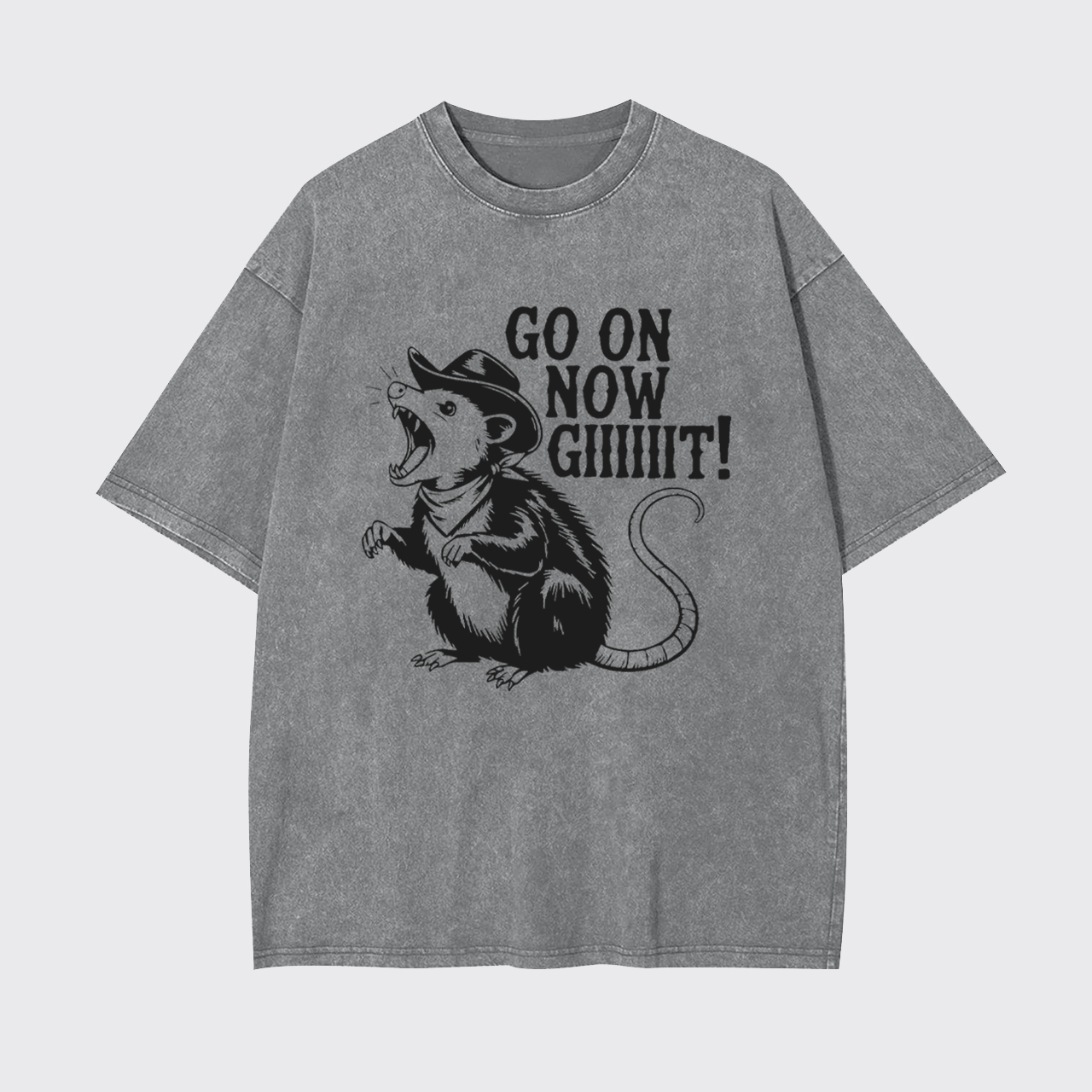 Go On Now Screaming Rat Garment-dye Tees