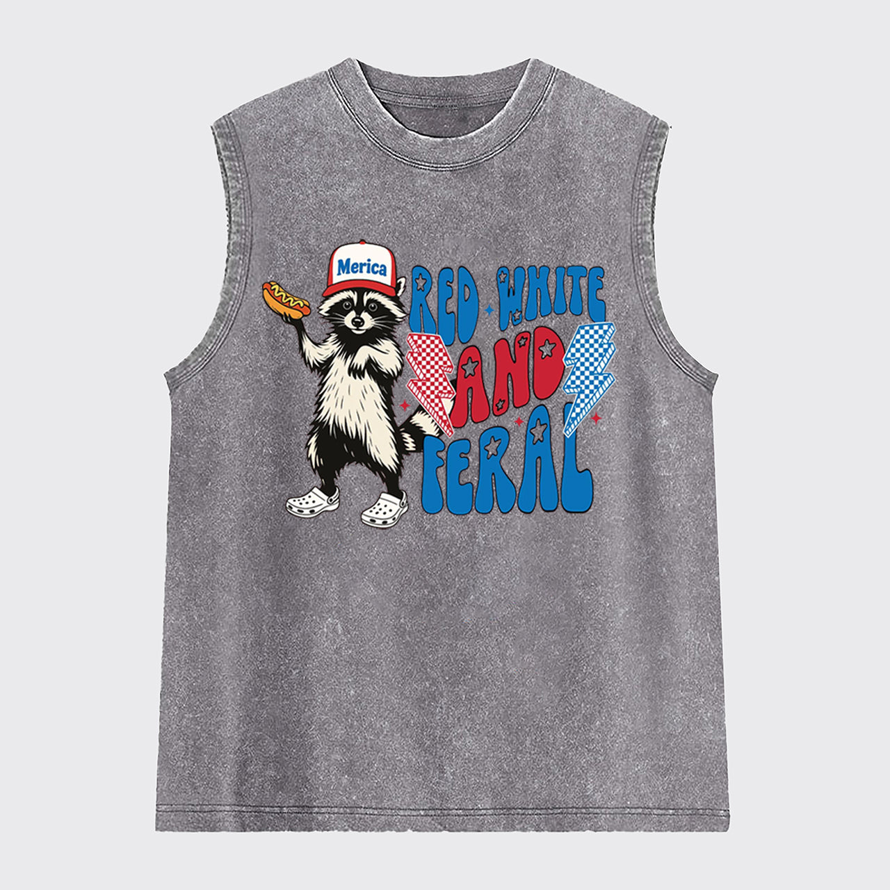 4th Of July-Red White And Feral Washed Tanks