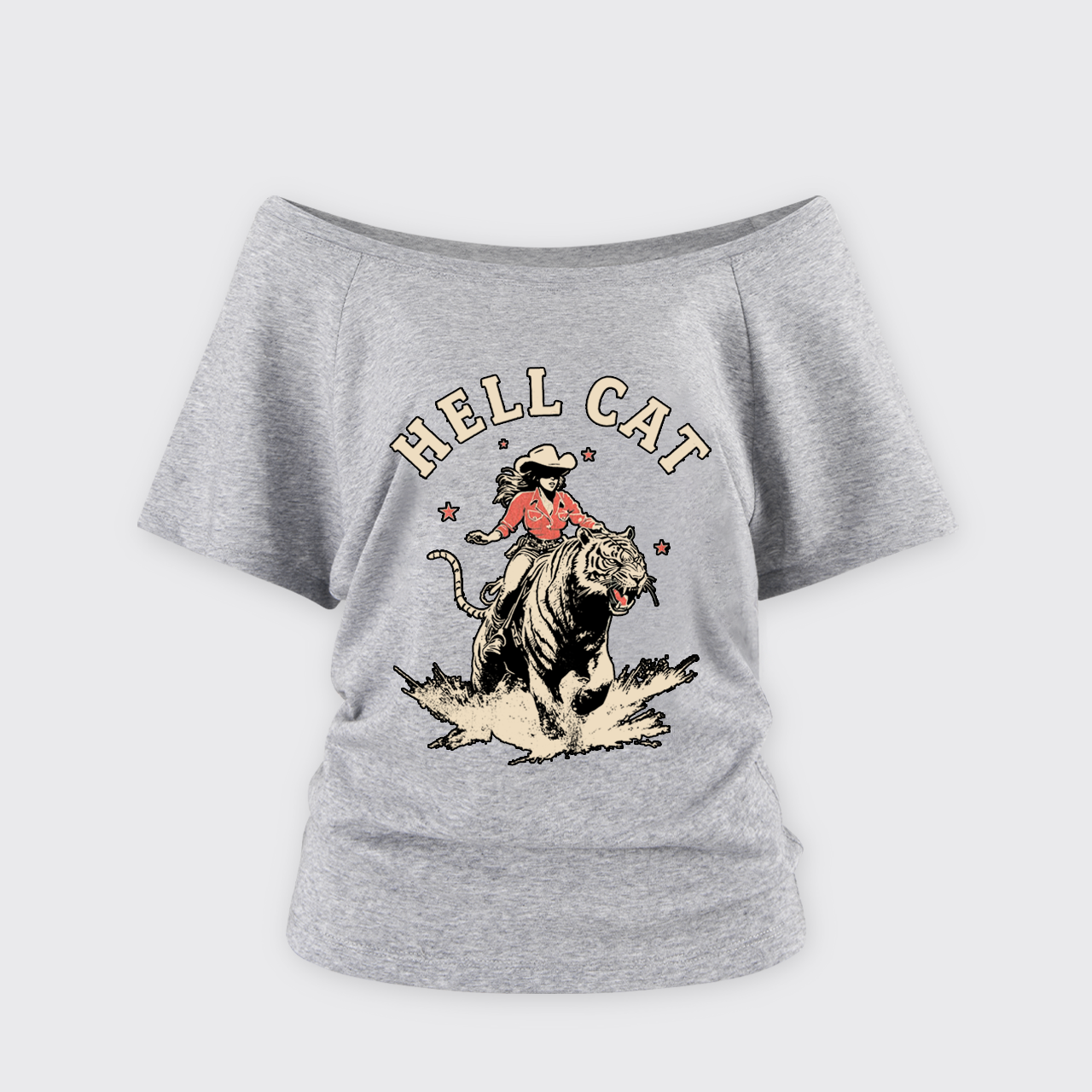 Vintage Cowgirl Hell Cat Off Shoulder Top