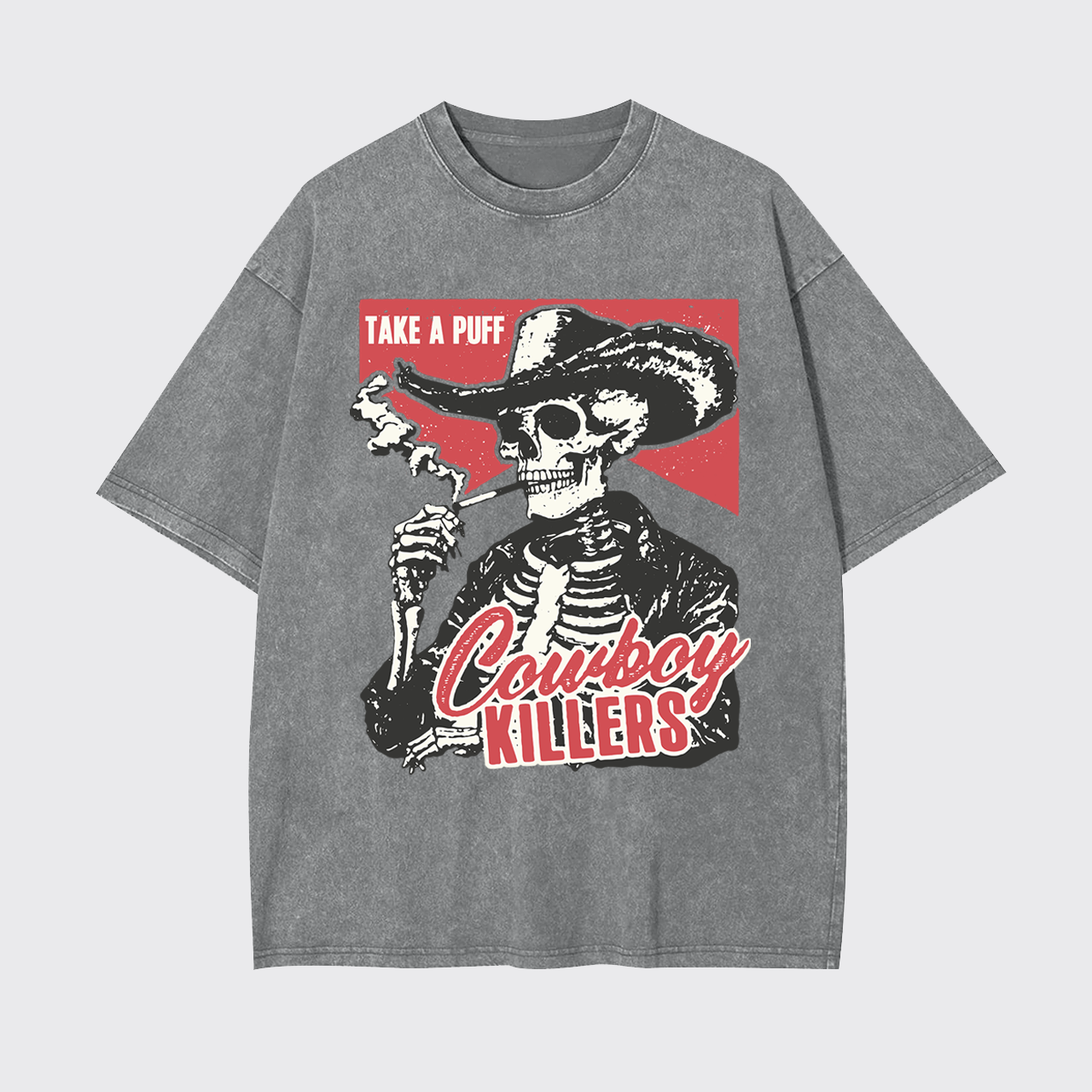 Smoking Skeleton Garment-dye Tees